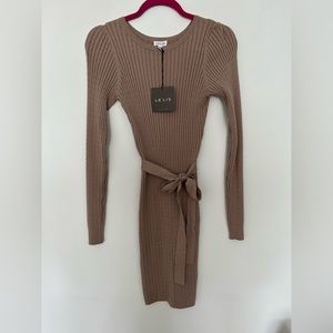 Mocha Cable Sweater Dress